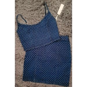 Show stopping 2 PC Rhinestone Denim Skirt Set